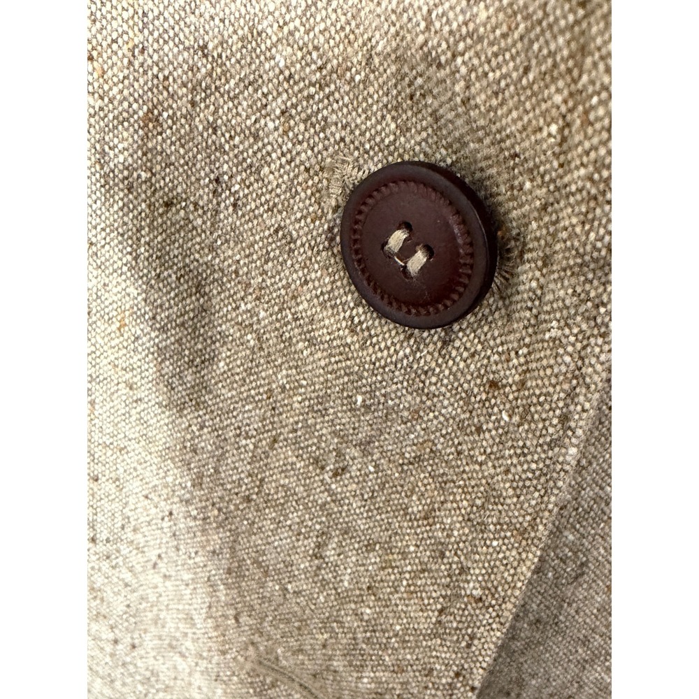 LL Bean Field Coat Barn Jacket Women 16 Brown Wool Blend Suede Collar Preppy - Picture 5 of 10